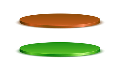 Round podium on white background