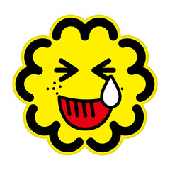 Cookie character with many faces, 'SunSunSunny Cookies'.　
Cookie with a  laugh-out-loud face.