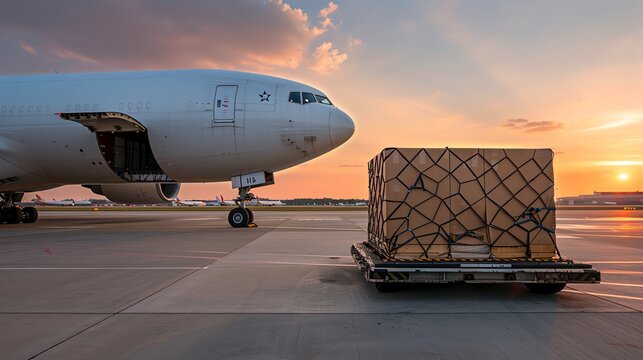 11 Cargo plane loading at terminal, tourism freight, global logistics