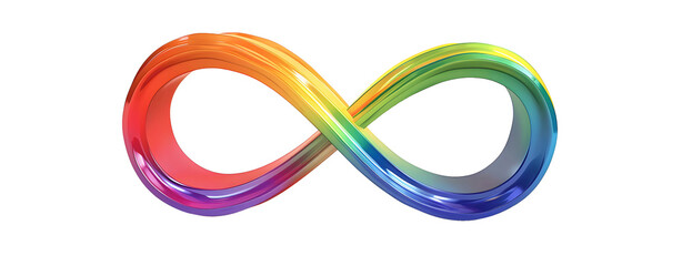 Rainbow Infinity Sign Isolated on a Transparent Background