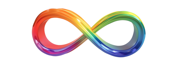 Rainbow Infinity Sign Isolated on a Transparent Background