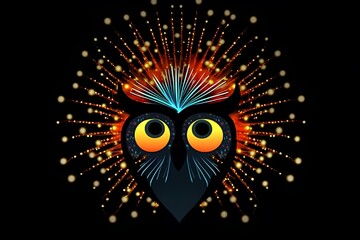 Naklejka premium owl in the night made by midjourney