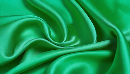 Obraz premium color green shiny fabric texture background