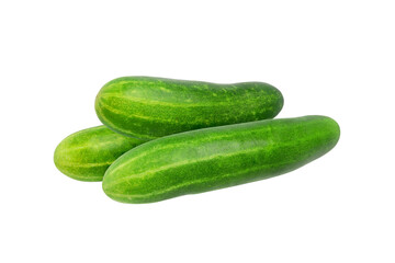 three stack of fresh cucumber on transparent background png