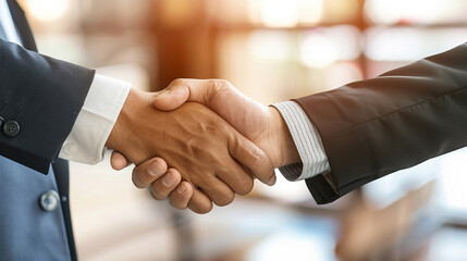 A businessman shaking hands with a business partner in agreement. businessman shaking