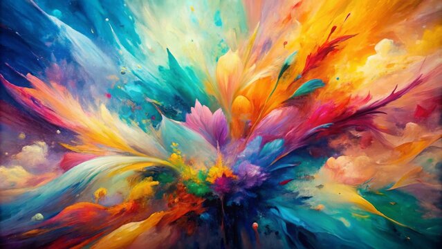 Vibrant pastel hues blend in harmony with dynamic brush strokes, creating an emotive, dreamy, and expressive abstract art piece.