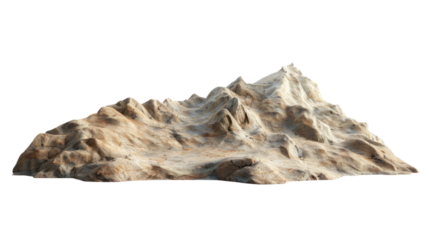 3d piece of land mountain on a transparent background