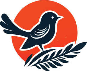 Fototapeta premium bird on a branch. Generative AI