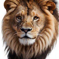 lion on white background isolated Generative AI 