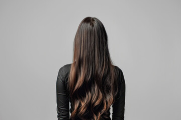 Fototapeta premium long and shiny hair woman back view