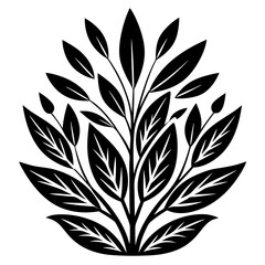 Minimalist plant silhouette vector illustration on white background