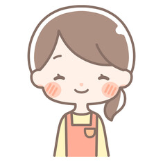 上半身｜笑顔の女性イラスト｜エプロン