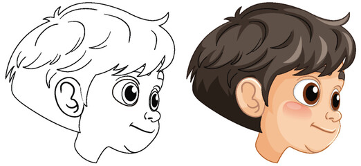 Side profile of a young Muslim boy