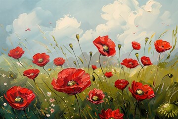 Obraz premium poppy flowers in the field