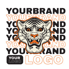 Tiger anger. Vector illustration of a tiger head.	
