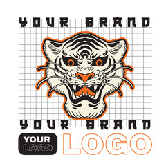 Tiger anger. Vector illustration of a tiger head.	
