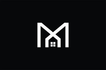 initial letter M home icon abstract construction and  real estate, building, property Minimal trendy professional logo design