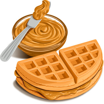 recommend clip art: Peanut Butter Waffle Vector Graphic Clipart Illustration