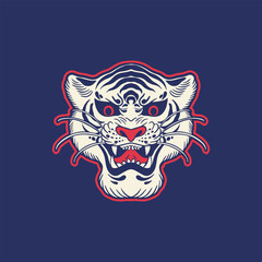 Tiger anger. Vector illustration of a tiger head.	
