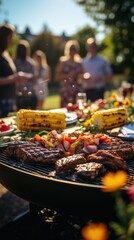 food on a grill at night time