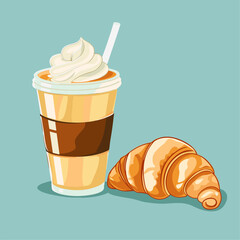 Coffee and Croissant, To-Go Breakfast