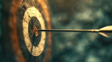 Precision shot An arrow hitting the bullseye target perfectly in the middle capturing the essence of accuracy and skill in archery
