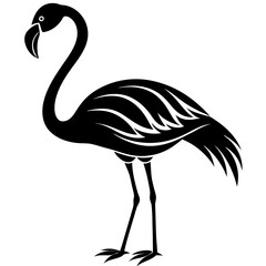 Flamingo icon silhouette vector art illustration