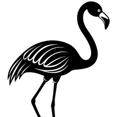 Flamingo icon silhouette vector art illustration
