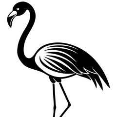 Flamingo icon silhouette vector art illustration