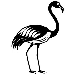 Flamingo icon silhouette vector art illustration