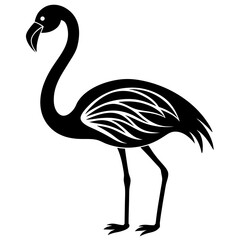 Flamingo icon silhouette vector art illustration