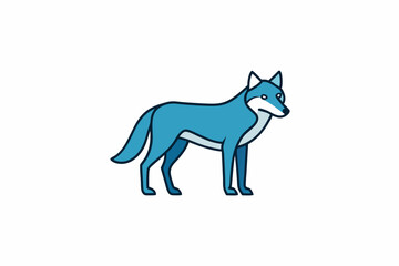 Eastern Wolf learns icon vector white background