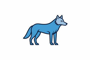 Eastern Wolf learns icon vector white background