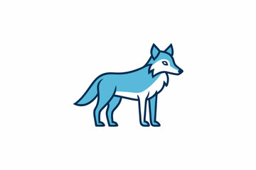 Eastern Wolf learns icon vector white background