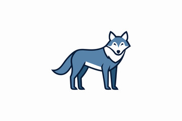 Eastern Wolf learns icon vector white background