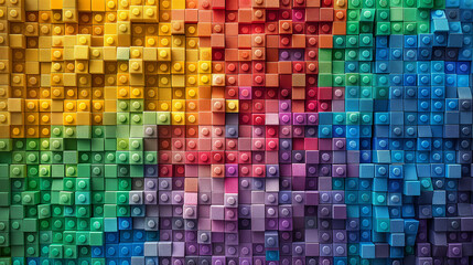 Colorful abstract background made of plastic toy bricks