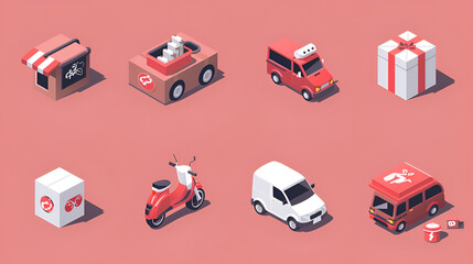 Naklejka premium delivery icons