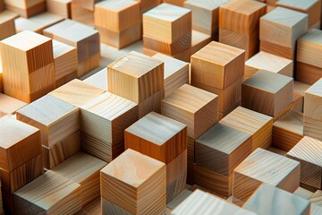 Abstract Wooden Blocks Composition