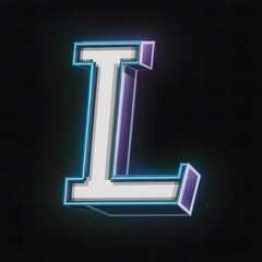 A striking 3D rendering of the letter L crafted in a pixelated design image Ai Generated 
