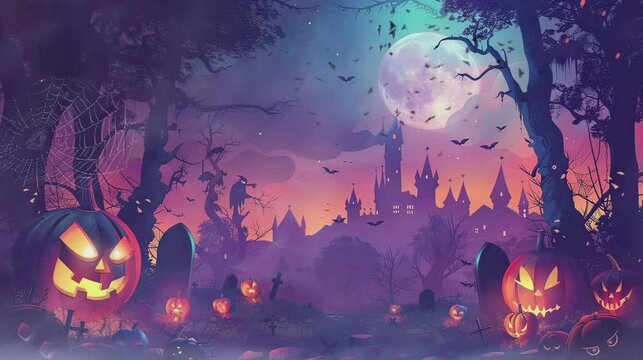 halloween background with pumpkins