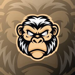 a monkey head with a scary look