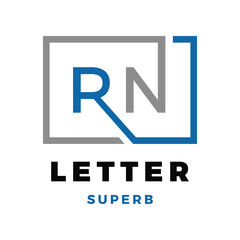 Initial Letter RN Icon Logo Design Template