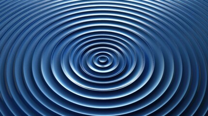 Obraz premium A serene blue backdrop adorned with concentric circles of varied sizes, evoking depth and dynamic motion. 