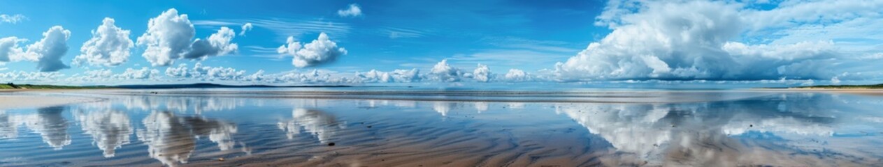 Obraz premium High-Definition AI-Generated Wallpaper of a Surreal Mirror on the Beach with Vibrant Colors, Perfect for Promoting Best-Selling Corporate Themes as an Abstract Background