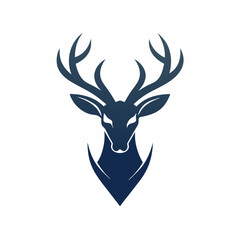 Minimalist deer head logo icon vector art illustration