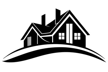 Real state logo icon silhouette vector illustration on white background