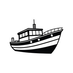 Obraz premium Boat silhouette vector art illustration