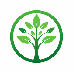Circle tree logo icon vector art illustration template design