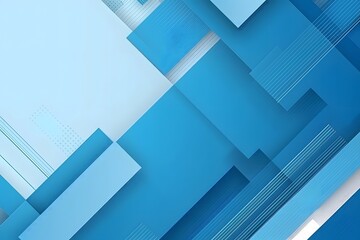 Fototapeta premium Abstract geometric background with overlapping blue shapes and lines.