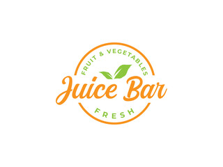 juice bar logo vector illustration. fresh juice logo template
